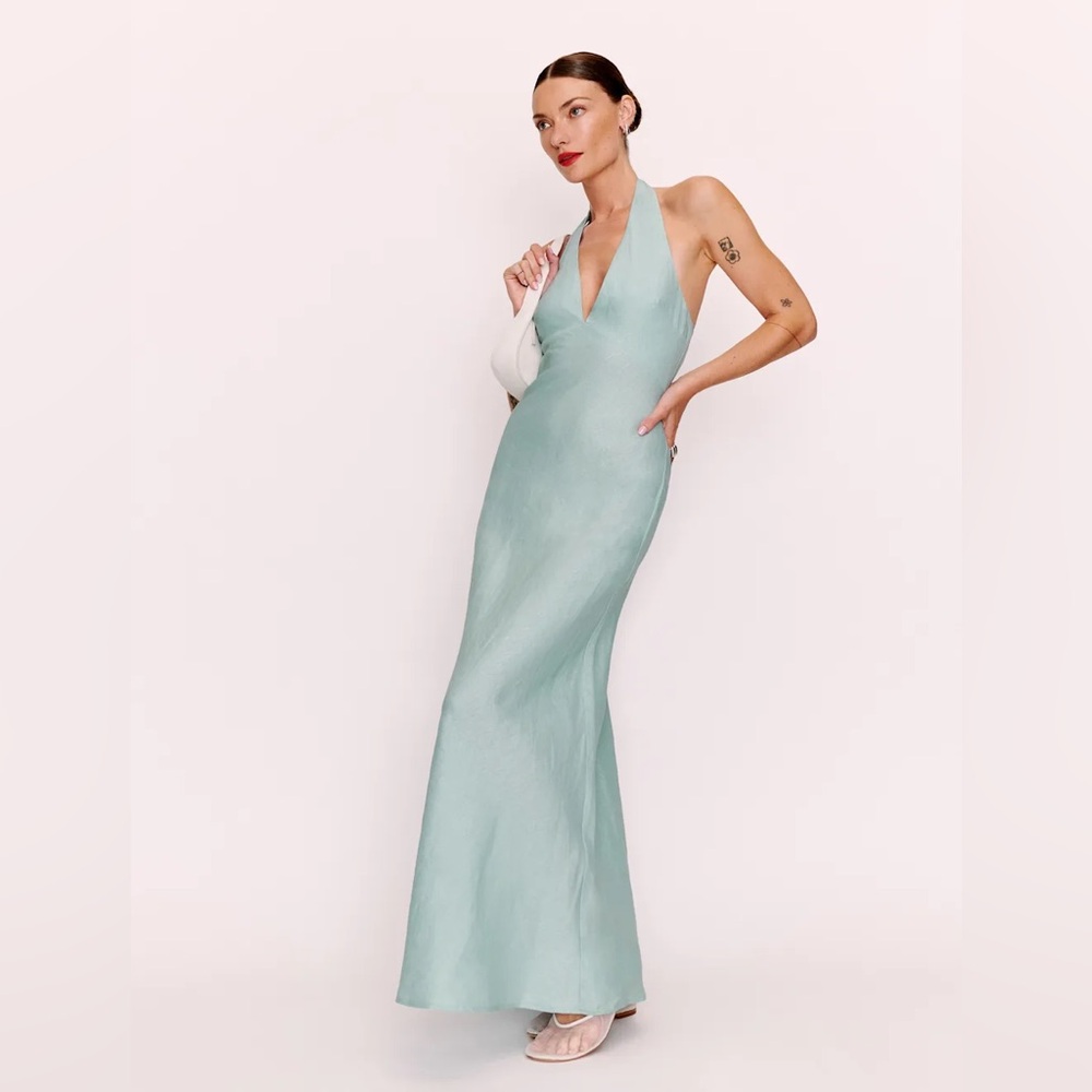 Reformation Mint Green Halter Maxi Dress